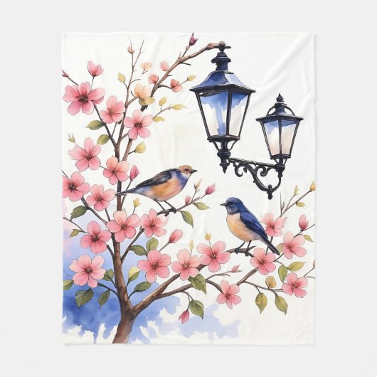 Couverture Polaire Fleur de cerise (Devant)