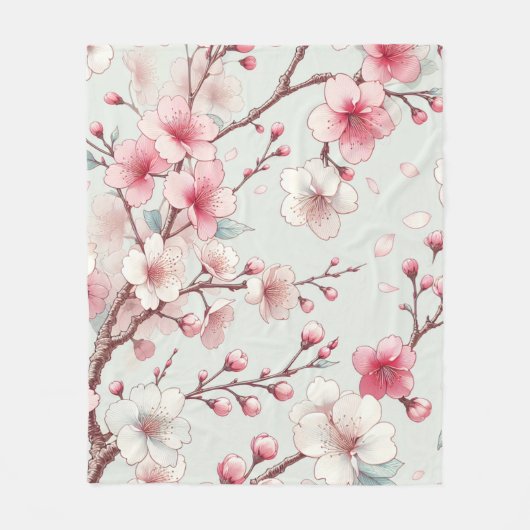 Couverture Polaire Fleur de cerise (Devant)