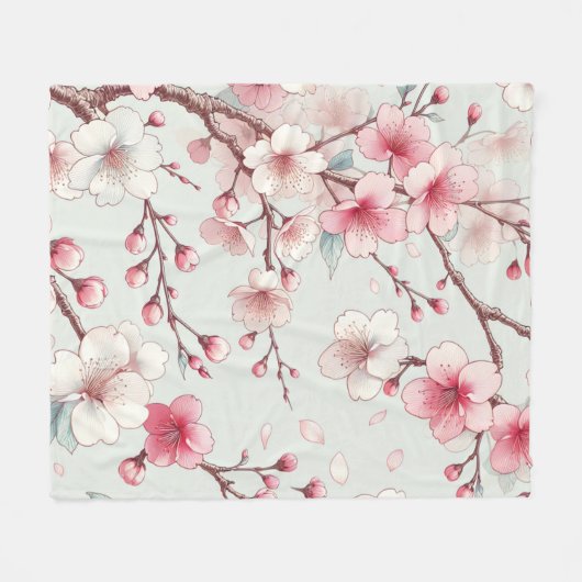 Couverture Polaire Fleur de cerise (Devant (Horizontal))
