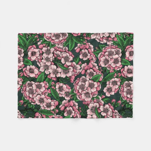 Couverture Polaire Fleur de cerisier 2 (Devant (Horizontal))