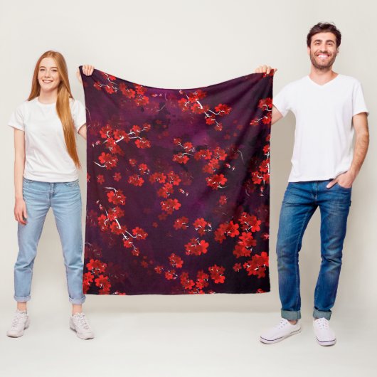 Couverture Polaire Fleur de Cerisier 3 (En situation)