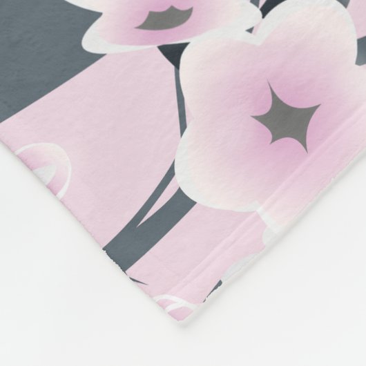 Couverture Polaire Fleur de cerisier de chouette gris rose (Coin)