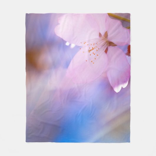 Couverture Polaire Fleur de cerisier rose (Devant)