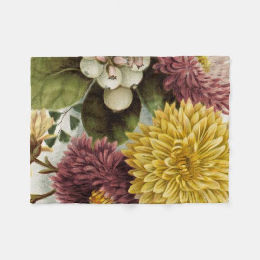 Couverture Polaire Fleur de chrysanthème mère florale (Devant (Horizontal))