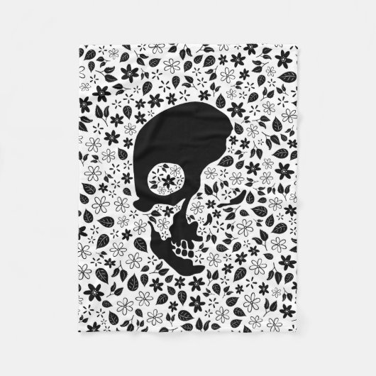 Couverture Polaire Fleur de crâne (couleur personnalisable d'arrière (Devant)