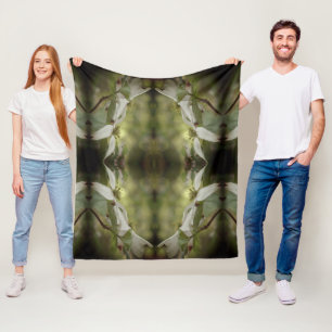 Couverture Polaire Fleur de Dogwood sauvage fleurit Motif Abstrait