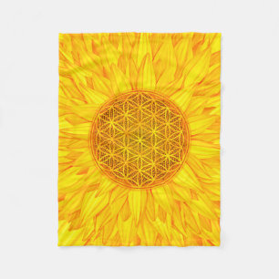 Couverture Polaire Fleur de la vie - tournesol #3