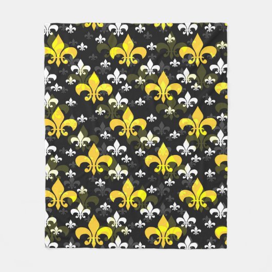 Couverture Polaire Fleur De Lis Blanc Jaune (Devant)