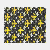 Couverture Polaire Fleur De Lis Blanc Jaune (Devant (Horizontal))