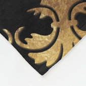 Couverture Polaire Fleur de lis - décoration circulaire - Or et noir (Coin)