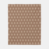 Couverture Polaire Fleur de Lis en beige clair sur Taupe Tan (Devant)
