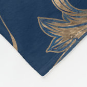 Couverture Polaire Fleur de lis, marbre bleu et or (Coin)