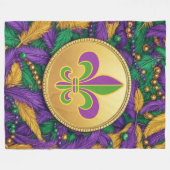 Couverture Polaire Fleur de lis Mardi Gras (Devant (Horizontal))