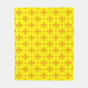 Couverture Polaire Fleur de lis Motif jaune