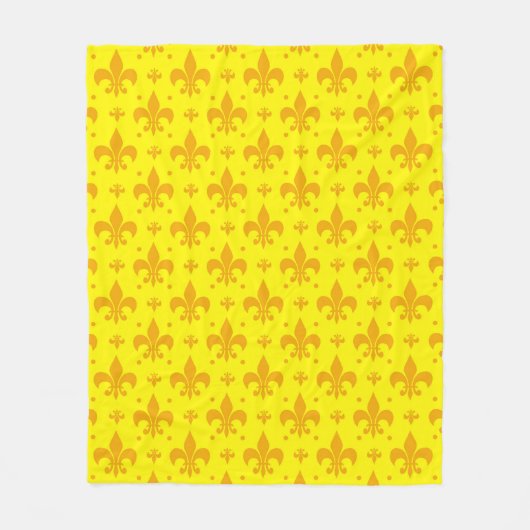 Couverture Polaire Fleur de lis Motif jaune (Devant)
