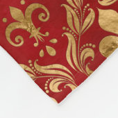 Couverture Polaire Fleur de lis motif luxe rouge (Coin)
