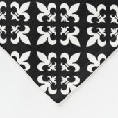 Couverture Polaire Fleur de Lis Motif noir et blanc (Coin)