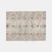 Couverture Polaire Fleur de lis motif perle et or (Devant (Horizontal))