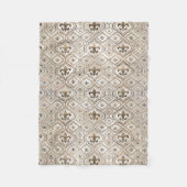 Couverture Polaire Fleur de lis motif perle et or (Devant)