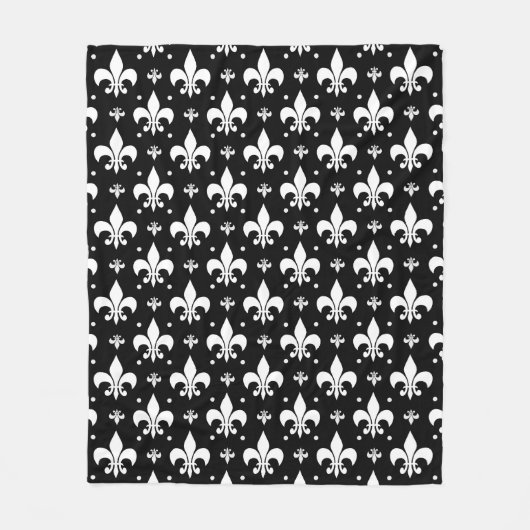 Couverture Polaire Fleur de lis noir design Motif (Devant)