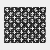 Couverture Polaire Fleur de lis noir design Motif (Devant (Horizontal))
