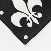 Couverture Polaire Fleur de lis noir design Motif (Coin)