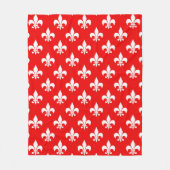 Couverture Polaire Fleur de lis rouge blanc (Devant)