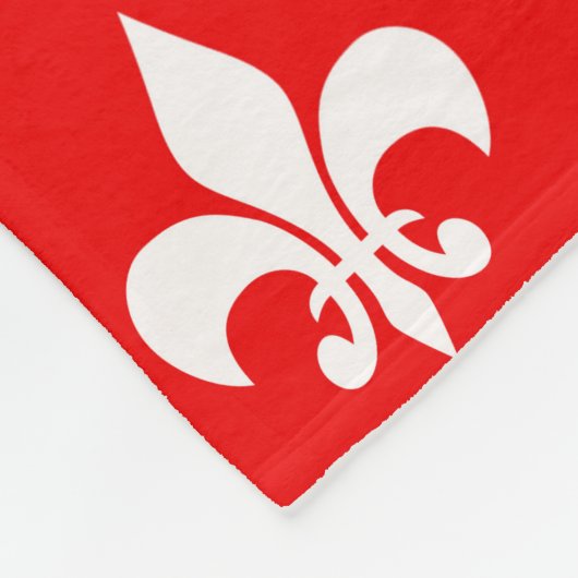 Couverture Polaire Fleur de lis rouge blanc (Coin)