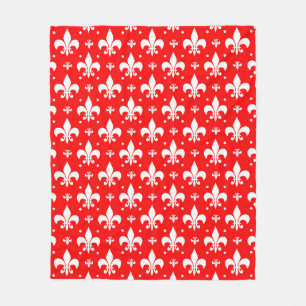 Couverture Polaire Fleur de lis rouge Motif