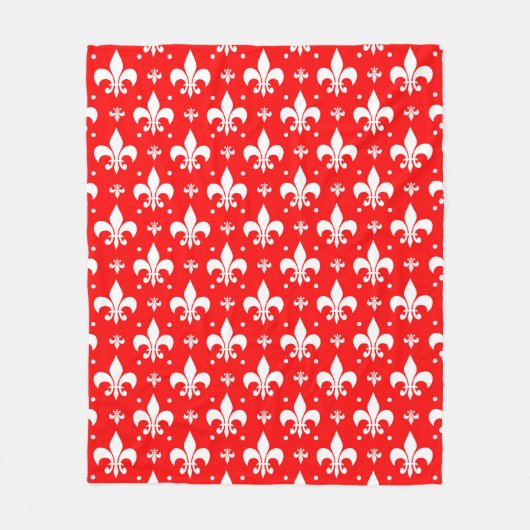 Couverture Polaire Fleur de lis rouge Motif (Devant)