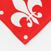 Couverture Polaire Fleur de lis rouge Motif (Coin)