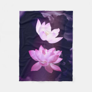 Couverture Polaire Fleur de Lotus en fleurs