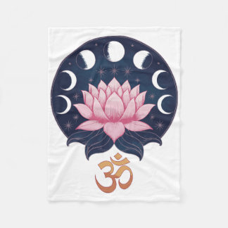 Couverture Polaire Fleur de Lotus Phases Lunaires Zen Amoureux de Yog