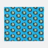 Couverture Polaire Fleur de lys blanche avec feuilles vert foncé (Devant (Horizontal))
