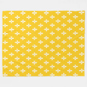 Couverture Polaire Fleur de Lys victorienne en moutarde (Devant (Horizontal))