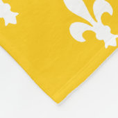 Couverture Polaire Fleur de Lys victorienne en moutarde (Coin)