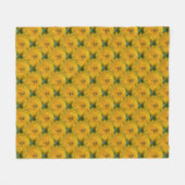 Couverture Polaire Fleur de marguerite jaune Motif naturel (Devant (Horizontal))
