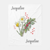 Couverture Polaire Fleur de naissance personnalisée DÉCEMBRE Narcisse (Devant)