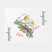 Couverture Polaire Fleur de naissance personnalisée DÉCEMBRE Narcisse (Devant (Horizontal))