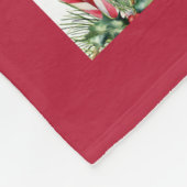 Couverture Polaire Fleur de Noël, oiseaux et bougies (Coin)
