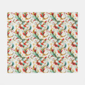 Couverture Polaire Fleur de Noël torride (Devant (Horizontal))