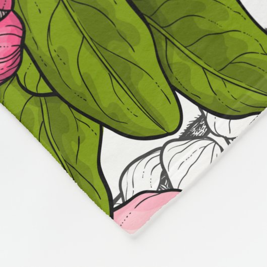 Couverture Polaire Fleur de pomme sur blanc (Coin)