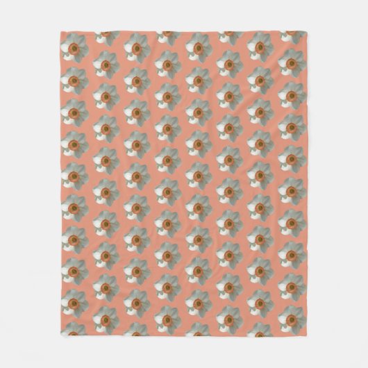 Couverture Polaire Fleur de printemps de jonquille rose (Devant)