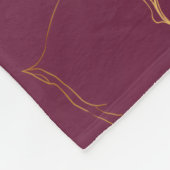 Couverture Polaire Fleur de Protéa dorée Bourgogne Dessin botanique (Coin)