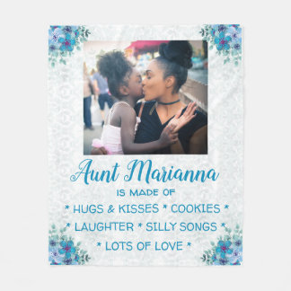 Couverture Polaire Fleur "De quoi la tante est faite"