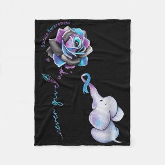Couverture Polaire Fleur de sensibilisation à la prévention du suicid