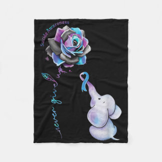 Couverture Polaire Fleur de sensibilisation à la prévention du suicid
