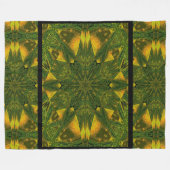 Couverture Polaire Fleur de soleil verte (Devant (Horizontal))