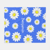 Couverture Polaire Fleur de sourire de marguerite (Devant (Horizontal))