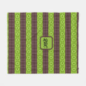 Couverture Polaire Fleur de tarte Brown et verte (Devant (Horizontal))